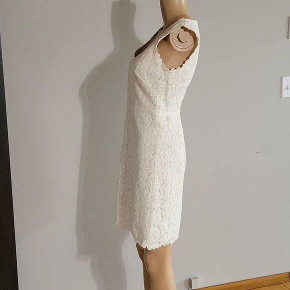 Max Studio ivory lace fabric dress 2. Worn once for photoshoot NEW - Picture 6 of 15